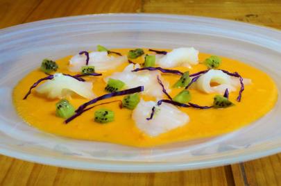 Carpaccio de Bacalao y Salmorejo