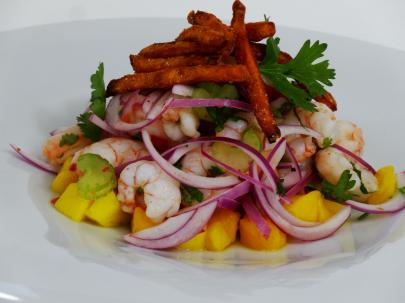 Ceviche de Gambas y Mango